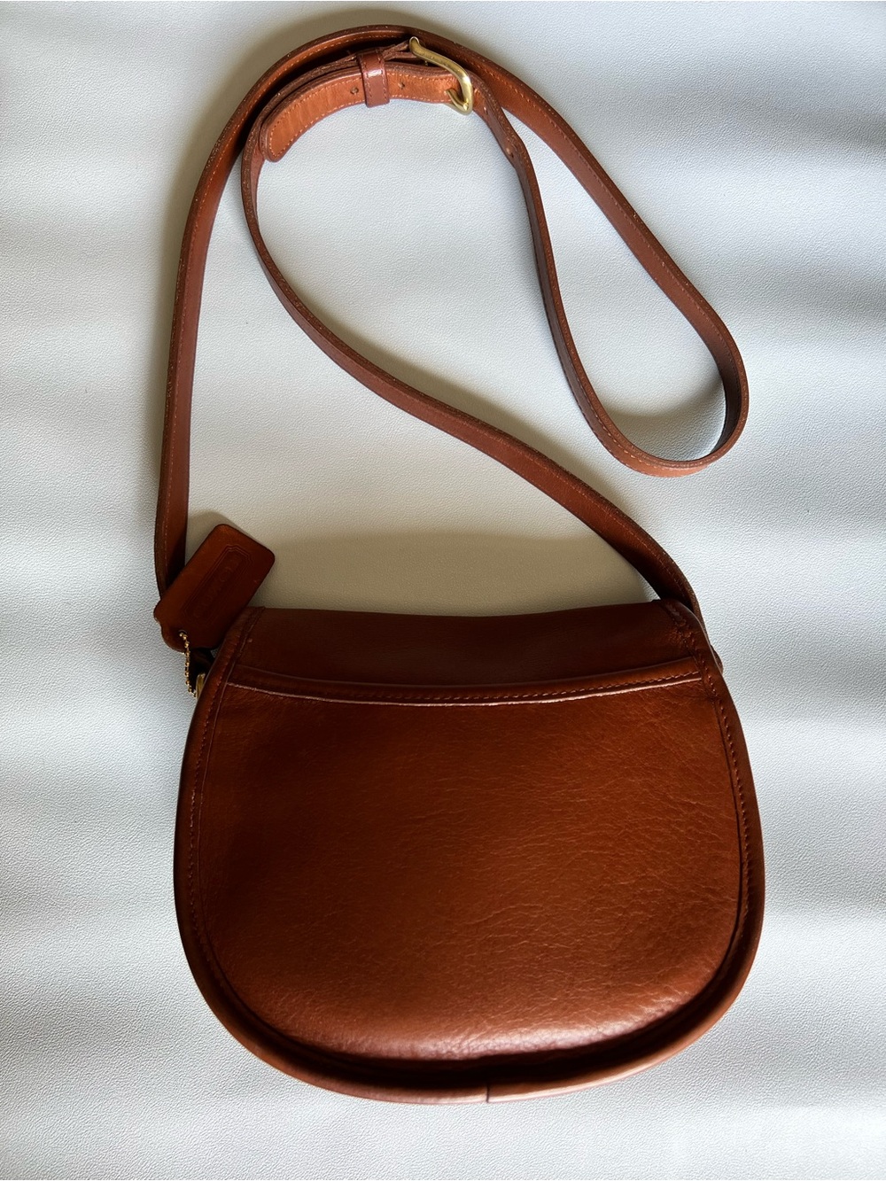 Vintage Coach British Tan Watson Leather Crossbody Bag Style # 9981 - Picture 4 of 16